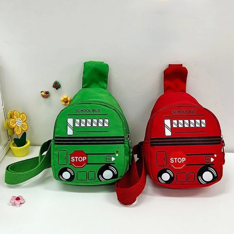 Bolso de pecho de coche de dibujos animados para niños, bolsa de mensajero bonita, mochila para salir de bebé, bolso de cintura para niñas