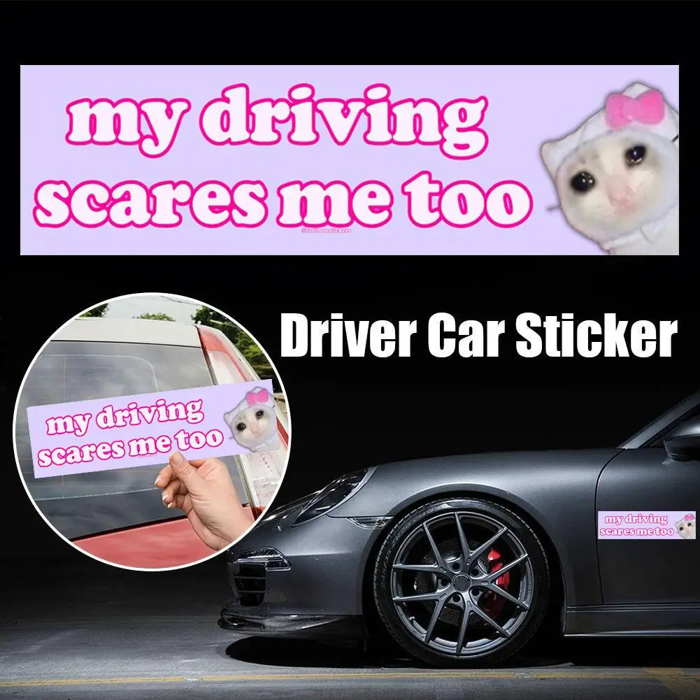 My Driving Scares Me Too Text Car Stickers Occlusion Decal Car Windshield Scratch Fuel Cap Door Protector Fashion Z0b1