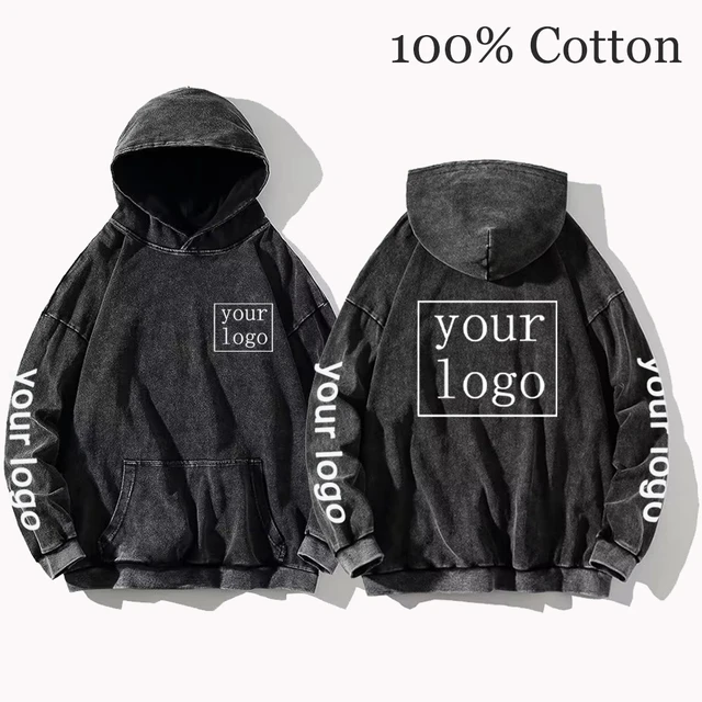 Your Own Design Brand Logo picture Custom Printed Men Women Diy Hoodies Vintage Wash Cotton Sweatshirt Casual Loose Y2k Clothes Hoodies Sweatshirts AliExpress