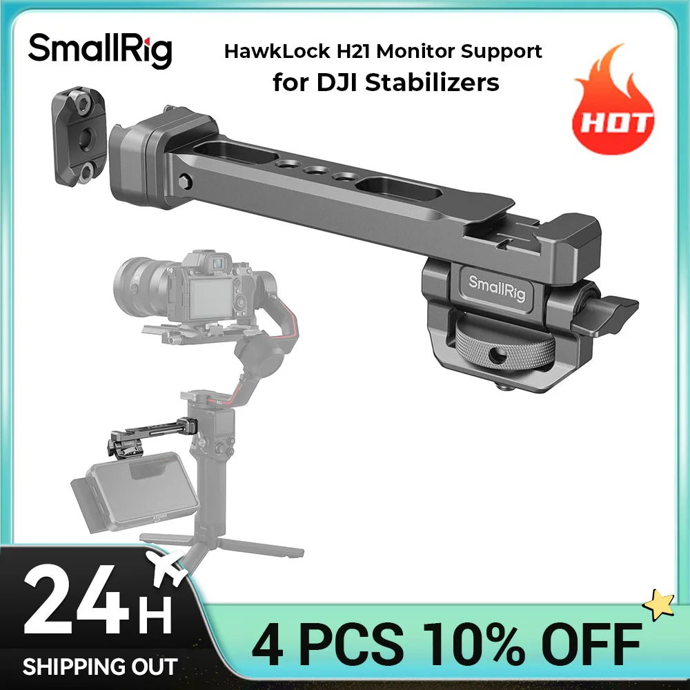 SmallRig HawkLock Quick Release Adjustable Camera Monitor Mount,for DJI RS 4 Pro/RS 4 / RS 3 Mini/RS 3 Pro/RS 3 / RSC 2 / RS 2