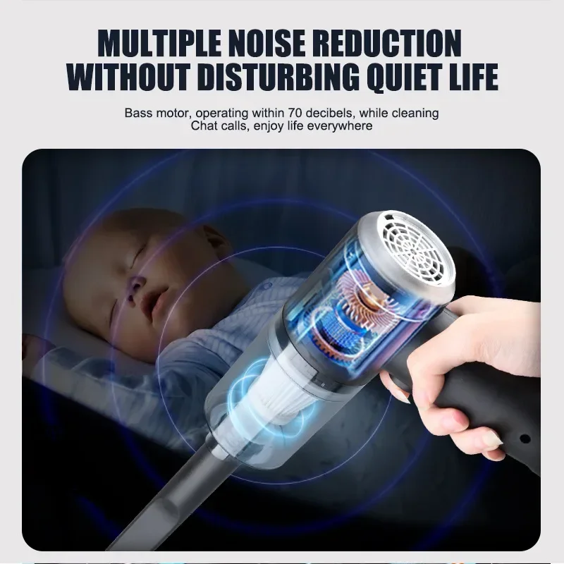 Car Vacuum Cleaner Dual-Purpose Strong Suction Accessoire Wireless Handheld Blower for Home Appliance
