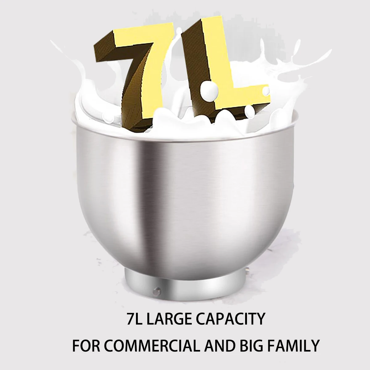 Commercial electric1500w 7L Kitchen Food Stand Mixer Blender Cream Egg Whisk Cake Dough Kneader Bread Maker Stainless Steel Bowl