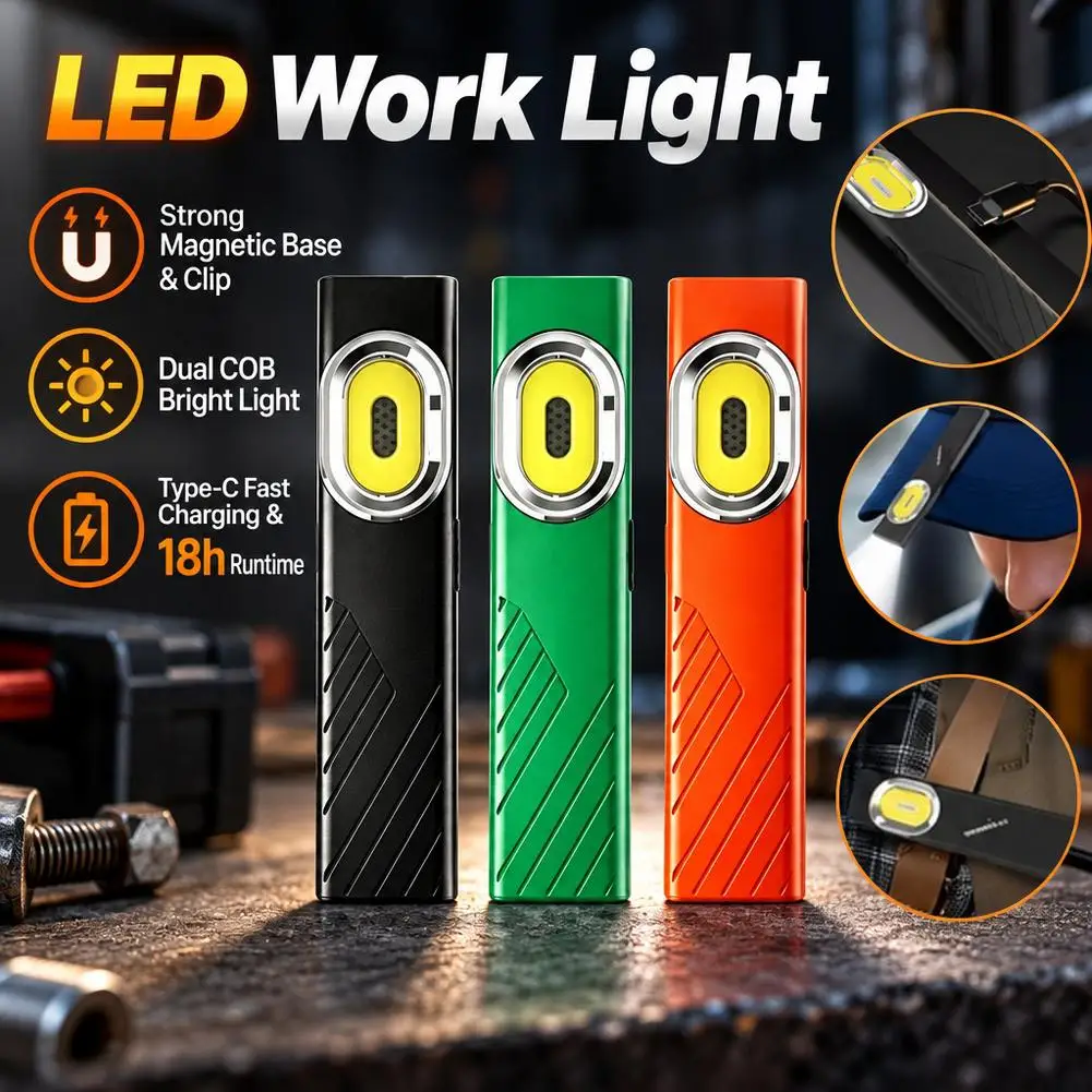 Ultra Bright Rechargeable LED Flashlight Long Distance Outdoor COB Mini Portable Waterproof Strong Light Torch Work Gift