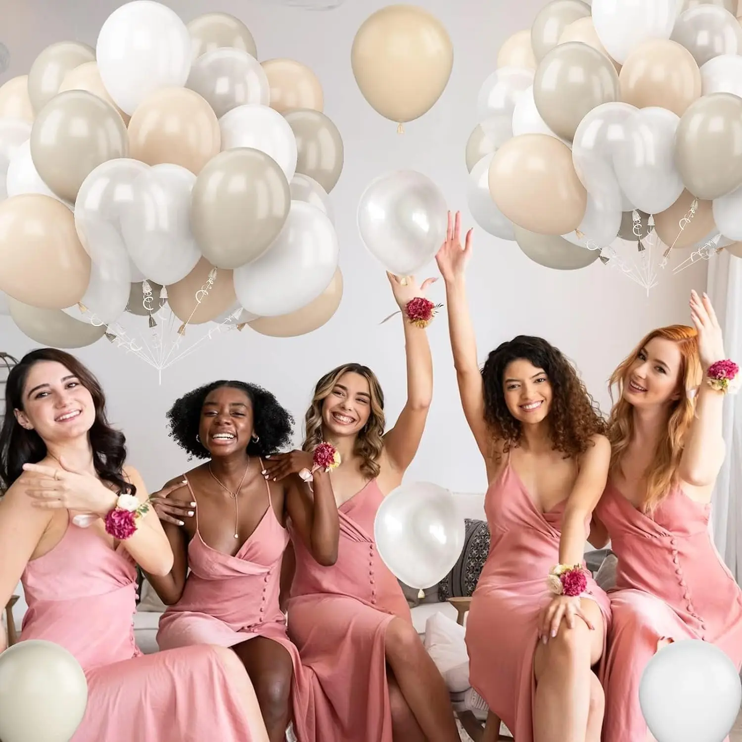 20pcs Cream nude balloon with beige balloon Clear latex balloon, birthday shower wedding party decoration