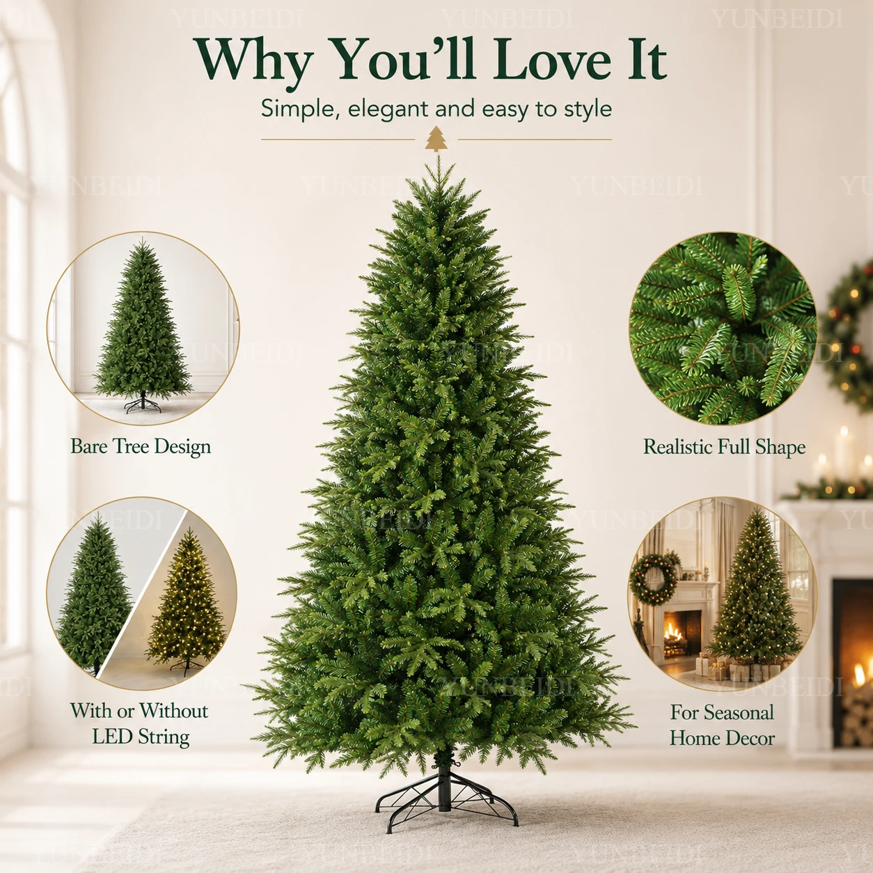 Pohon Natal Artifisial PE&PVC - Home Decor Lighting Tree ulasan dan harga