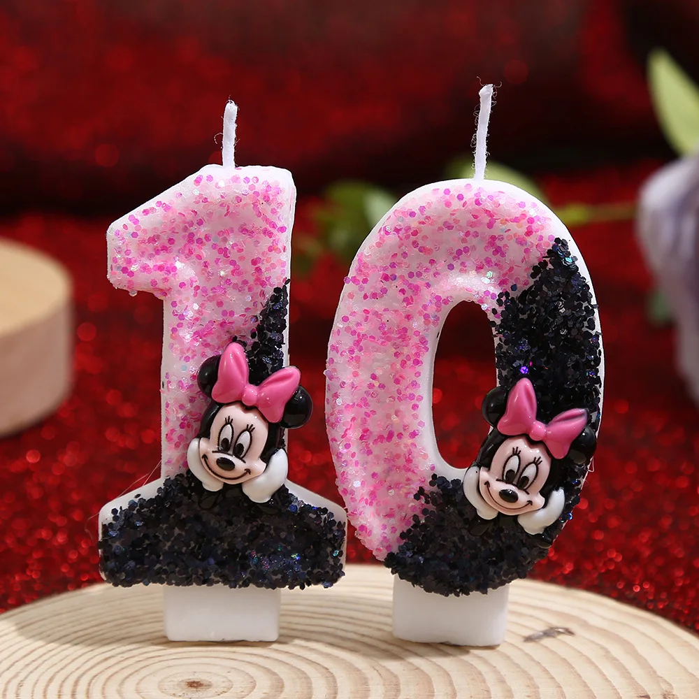 

Minnie Mickey Party Decorations Candles Number 1 to 9 Paw Print Party Paw Cake Topper Candles for Kids Birthday Supplies Gift