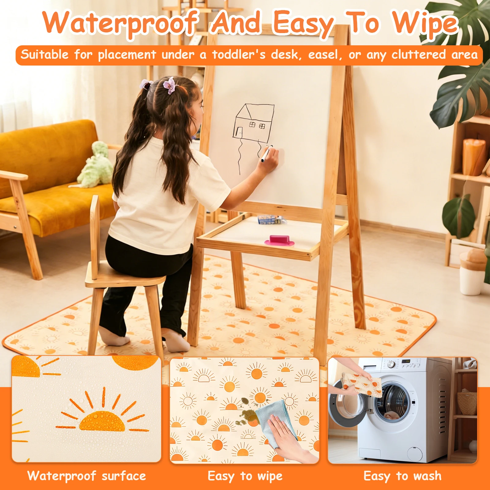 Baby High Chair Splat Mat Port - Highchair Splash Mat 评论和价格