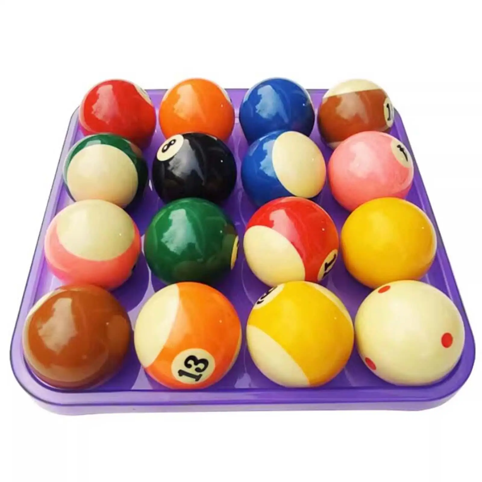 Billiard Ball Holder Tray Pool Accessory, 16 Holes Case, Snooker Pool Halls Game Room Portable Anti Drop Pool Ball Tray