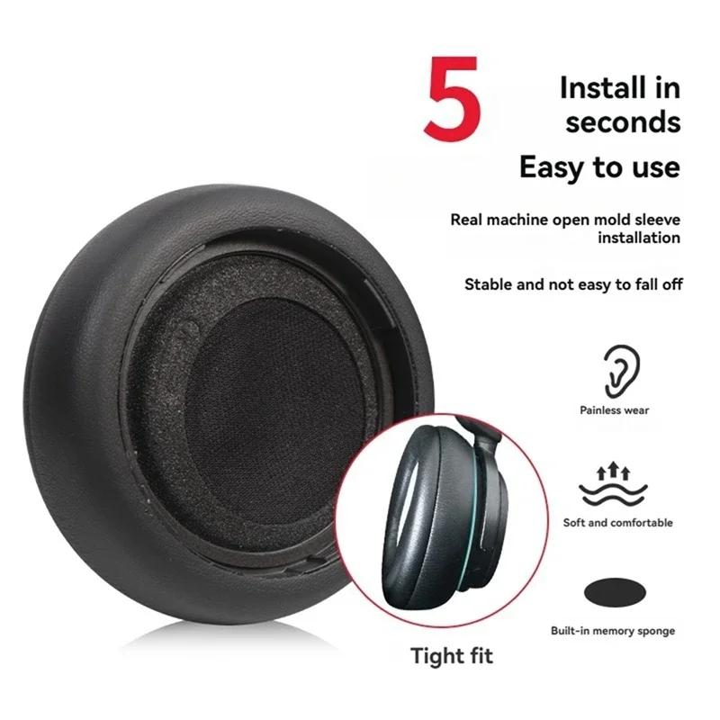 Almofadas para fones de ouvido microsoft surface 1 e 2 gen, substituição de fones de ouvido, protetores de ouvido, malha de memória, esponja