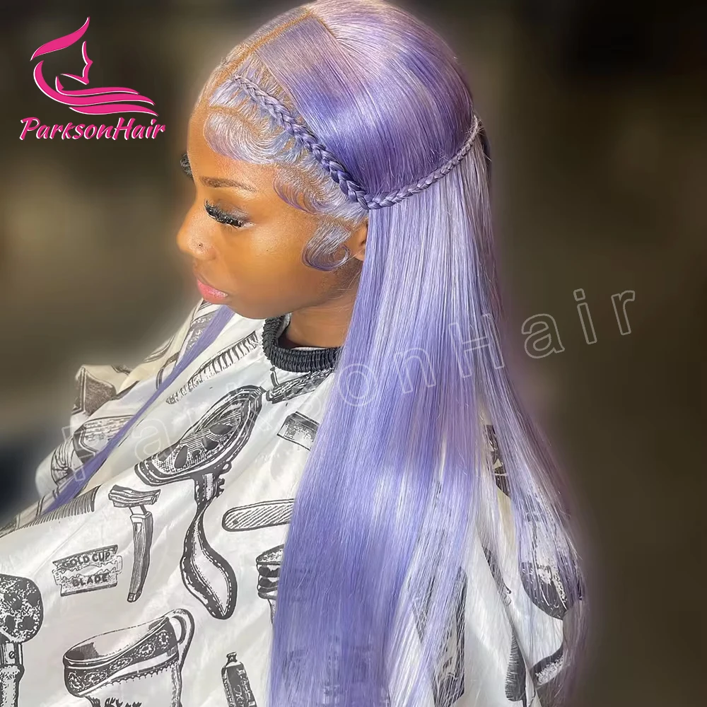 Light Purple 13x4 13x6 Transparent Lace Frontal Wig Brazilian Straight 613 Colored Human Hair613 Lace Front Wigs Pre Plcuked