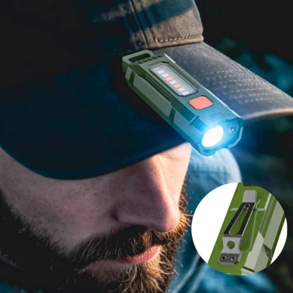 Magnetic Base LED Inspection Light Waterproof Portable Rechargeable Flashlight Clip-on USB Charging Work Torch