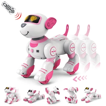 Funny RC Robot Electronic Dog Stunt Dog Voice Command Programmable Touch Sense Music Singing Robot Dog for Children Toys