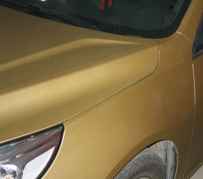 Matte Gold Wrap Vinyl Roll with Air Release DIY Adhesive Car Decal Wrapping