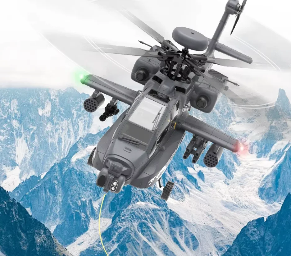​YXZNRC F11S RC Helicopter 1:32 AH-64D Apache 2.4G 6-Axis Gyro 9CH GPS Remote Control Helicopter Model