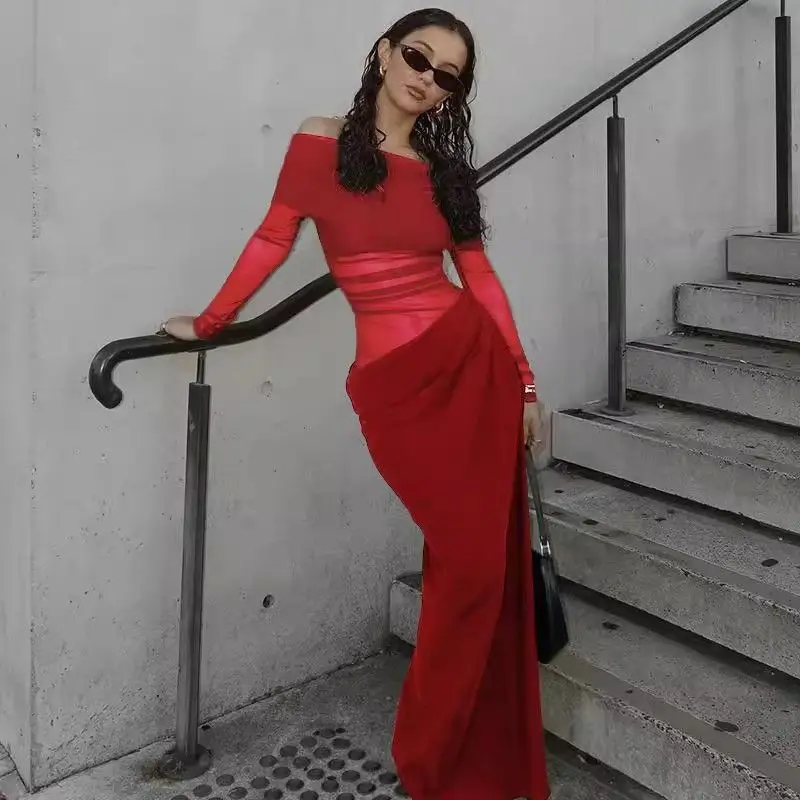 Vestidos Vestido de mujer Harajuku otoño Modal bata acanalada abotonada manga larga estructurada ajuste urbano minimalista estilo Grunge