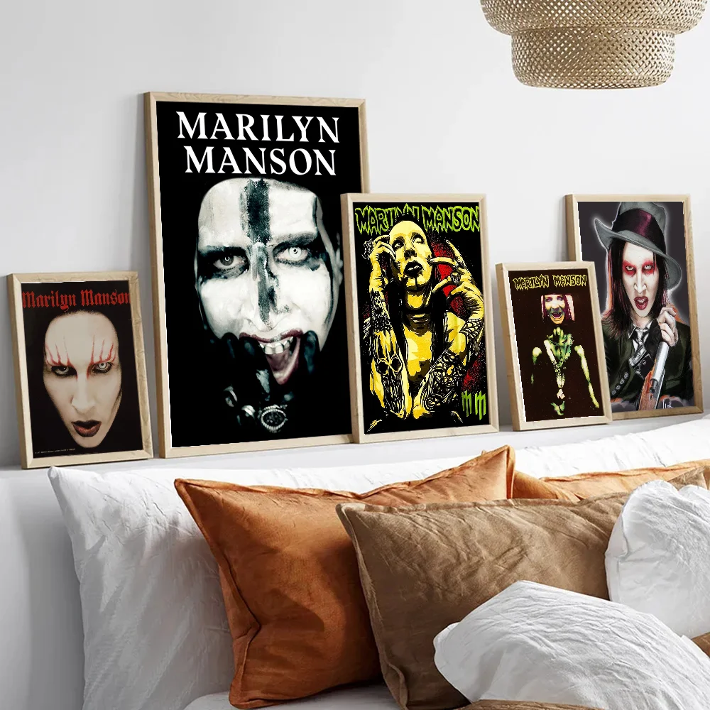 Énekes marilyn manson DIY Nyúlós poszter Díszes fali matrica számára Életszerű szoba sáv decoratie fali dekor