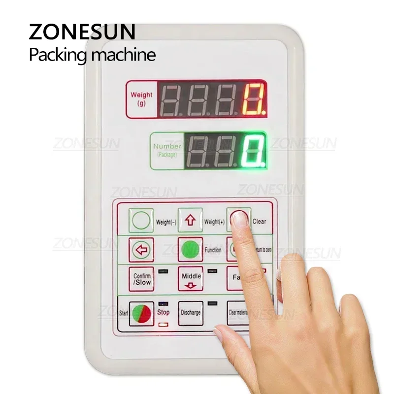ZONESUN ZS-DL5000 20-5000g Vibration Coffee Bean Tea Sachet Powder Pouch Semi Automatic Racking Weighing Filling Machinery