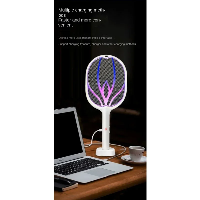 5-in-1 Fast Electric Mosquito Swatter Rechargeable USB Safe Insulated Battery Powered Light Adjustable Insect Killer Fly Swatter