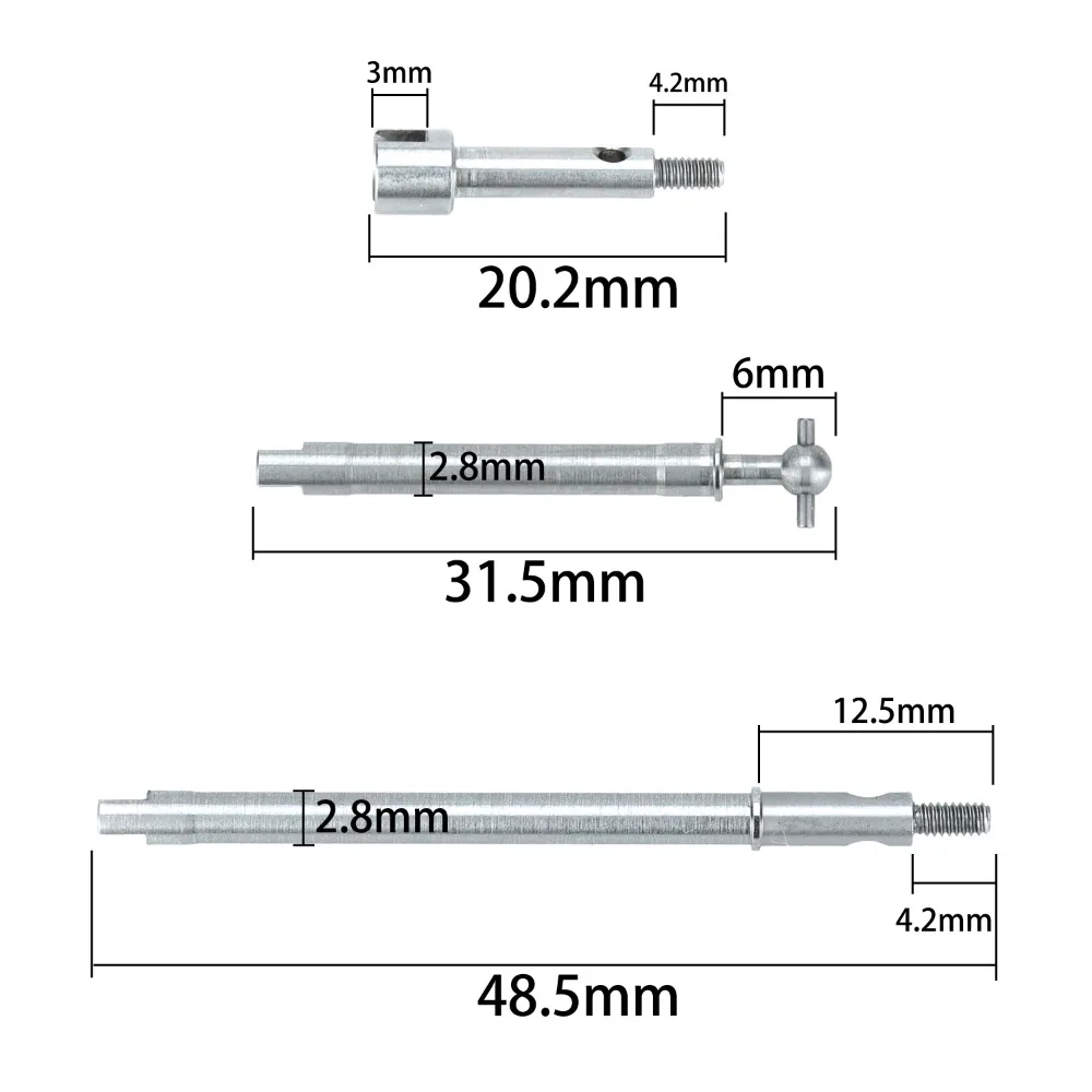 Stal nierdzewna zagęszczona oś przednia tylna wałek napędowy CVD kość psa do osiowego SCX24 wszystkie serie części do ulepszenia samochodów zdalnie