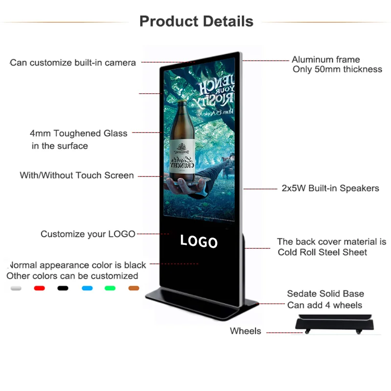 Display LCD touch screen per macchina per segnaletica digitale con garanzia di qualità nuovissima e originale per la pubblicità di qualità
