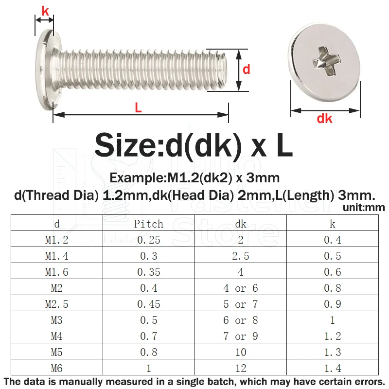 Nickel Plated Cross Phillips CM Ultra Thin Super Low Flat Wafer Head Screw Bolt M1.2 M1.4 M1.6 M2 M2.5 M3 M4 M5 M6 Carbon Steel