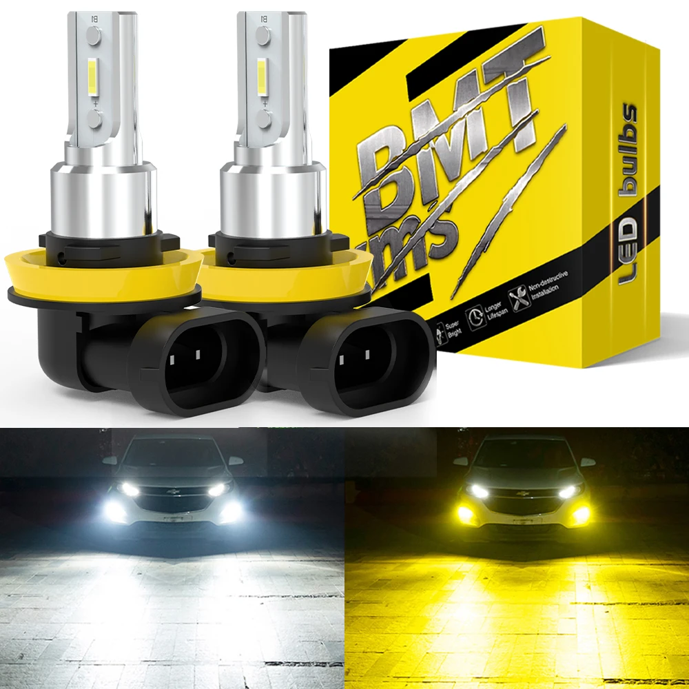 BMTxms Canbus H11 H8 LED Fog Light H10 H16 5202 PSX24W 2504 9006 HB4 9005 HB3 880 881 H27 LED Car DRL Driving Lamp White Yellow