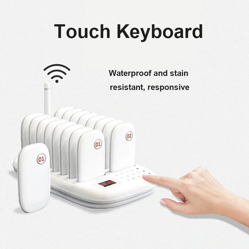Imagem -03 - sem Fio Restaurante Chamando Sistema Buzzer e Pagers para Leite Chá e Café Fast Food Shop Bar e Igreja Sistema de Filas 16 Pagers