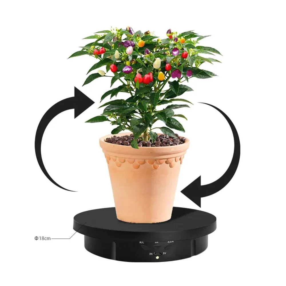 

3 Speeds Electric Rotating Visualizer 360° Turntable Regulation USB Charge Display Stand For Video Shooting Prop Jewelry Shoes