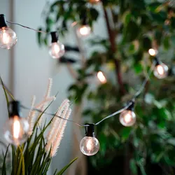 G40 Bulbs LED String Lights Outdoor Patio Decoration  IP44 Waterproof Solar Power Globe Lights Wedding Cafe Party Ornament Lamp