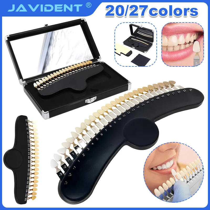 20/27 Colors 3D Dental Lab Bleach Shade Guide Teeth Whitening Porcelain Comparator Toothguide Dentist Clinic Colorimetric Plate
