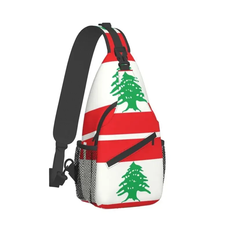 Cool Lebanon Lebanese Flag Beirut Sling Crossbody Backpack Men Shoulder Chest Bag for Traveling