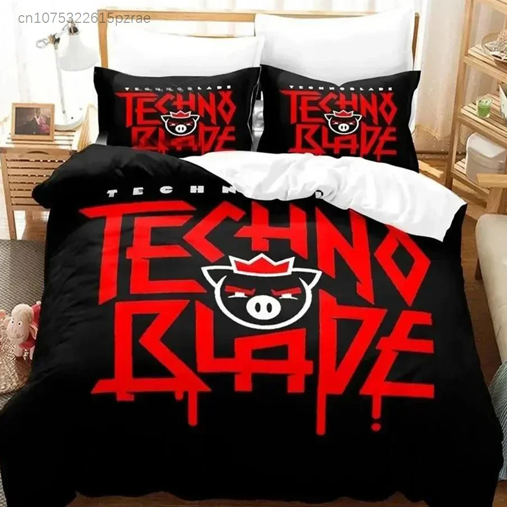 3D Print Technoblade Bedding Set Duvet Cover Bed Set Quilt Cover Pillowcase Comforter King Queen Size Boys Adult Bedding Set