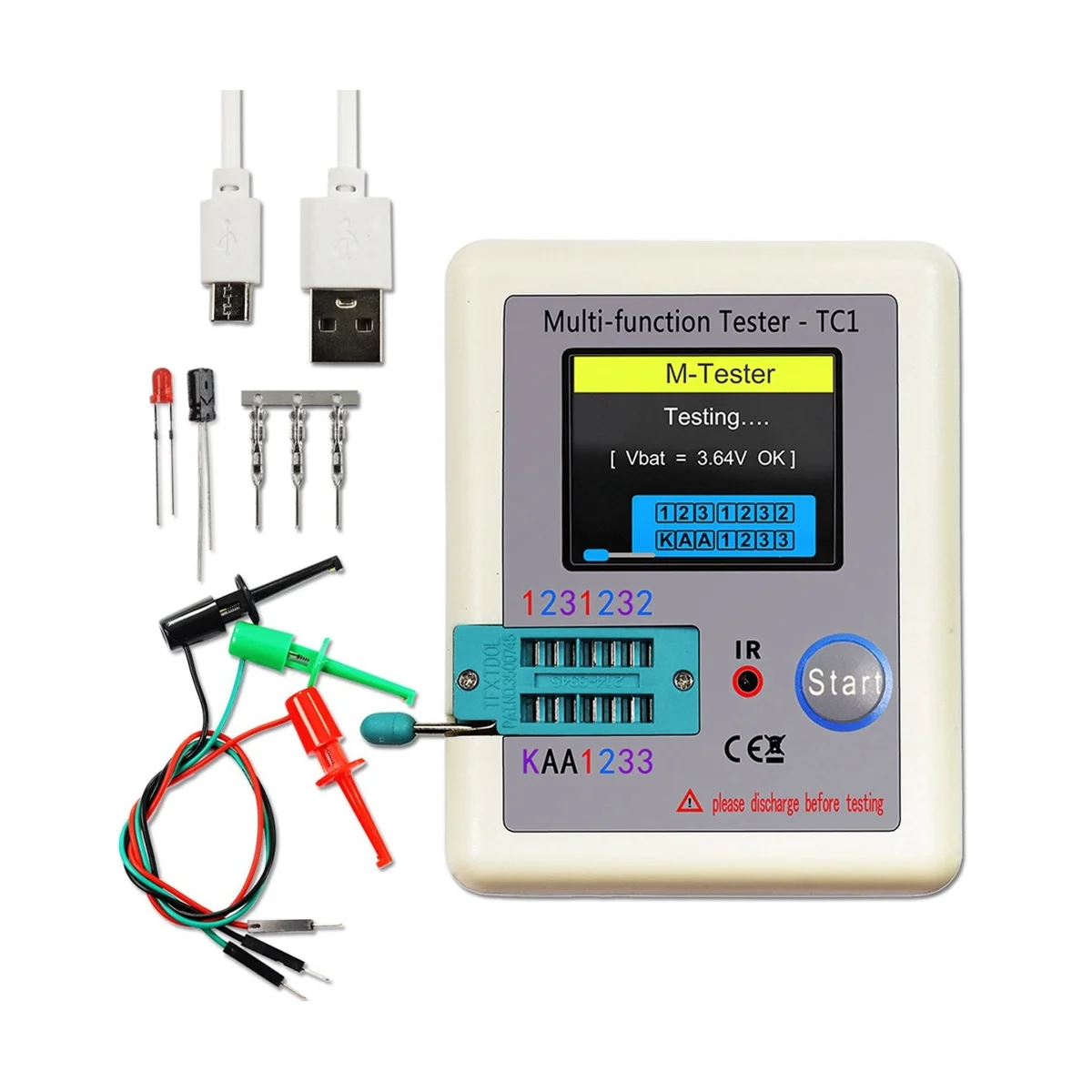 LCR-TC1 TC1 Display Multifunctional TFT Backlight Transistor Tester for Diode Triode Capacitor Resistor Transistor