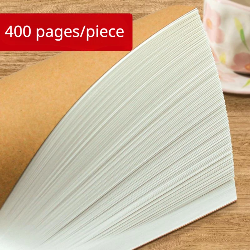 400 Pages of College Students A5 Ultra-thick Blank Notebook Draft Paper Kraft Paper Blank Book Soft-faced Post Draft Paper