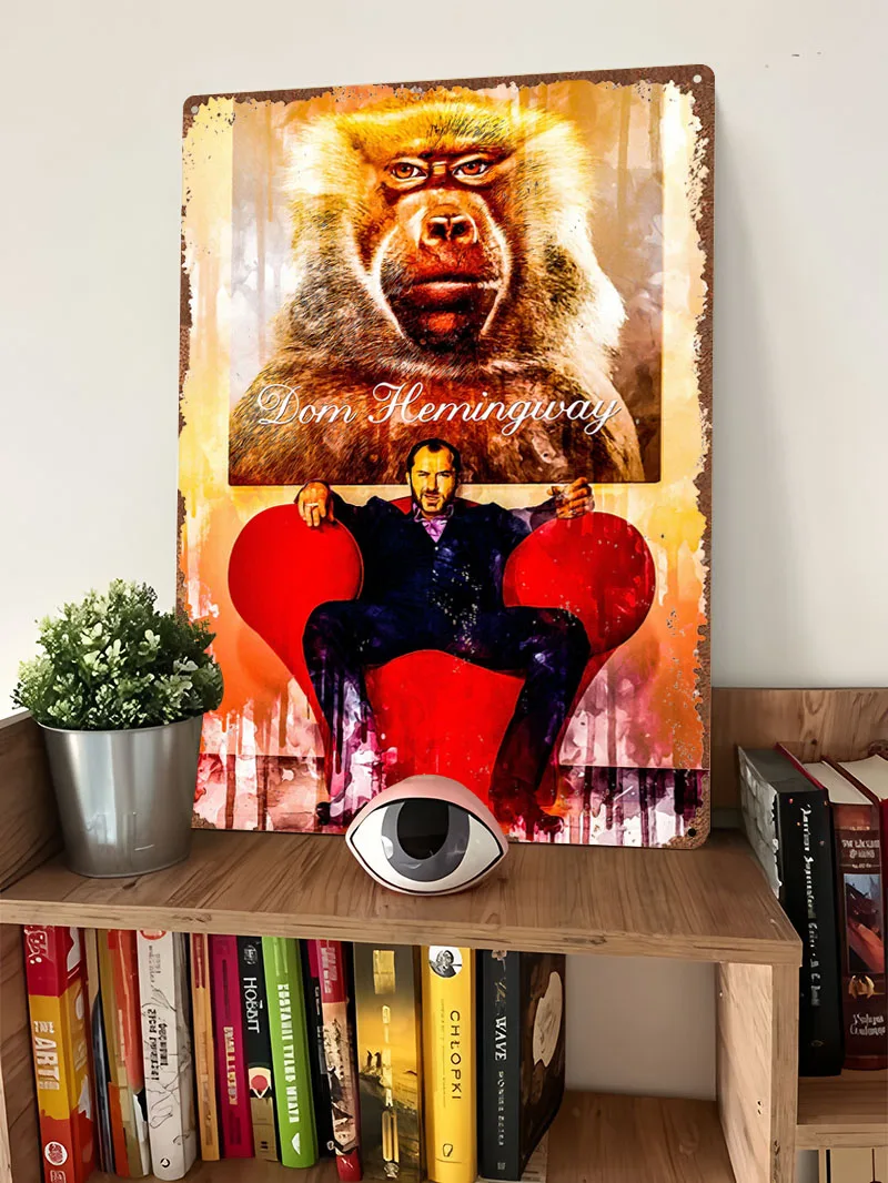 دوم همنغواي 1 صفيح تسجيل الفيلم الكلاسيكي المشارك الزاوية مقهى اكسسوارات علامات معدنية مخصصة للمنزل غرفة جدار الفن الرجعية
