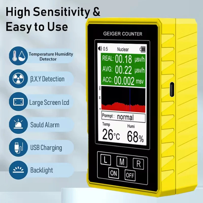 BR-9C-XR-3 Pro 2-in-1 Handheld Digital Display Electromagnetic Radiation Nuclear Detector EMF Geiger Counter Accurate Tester