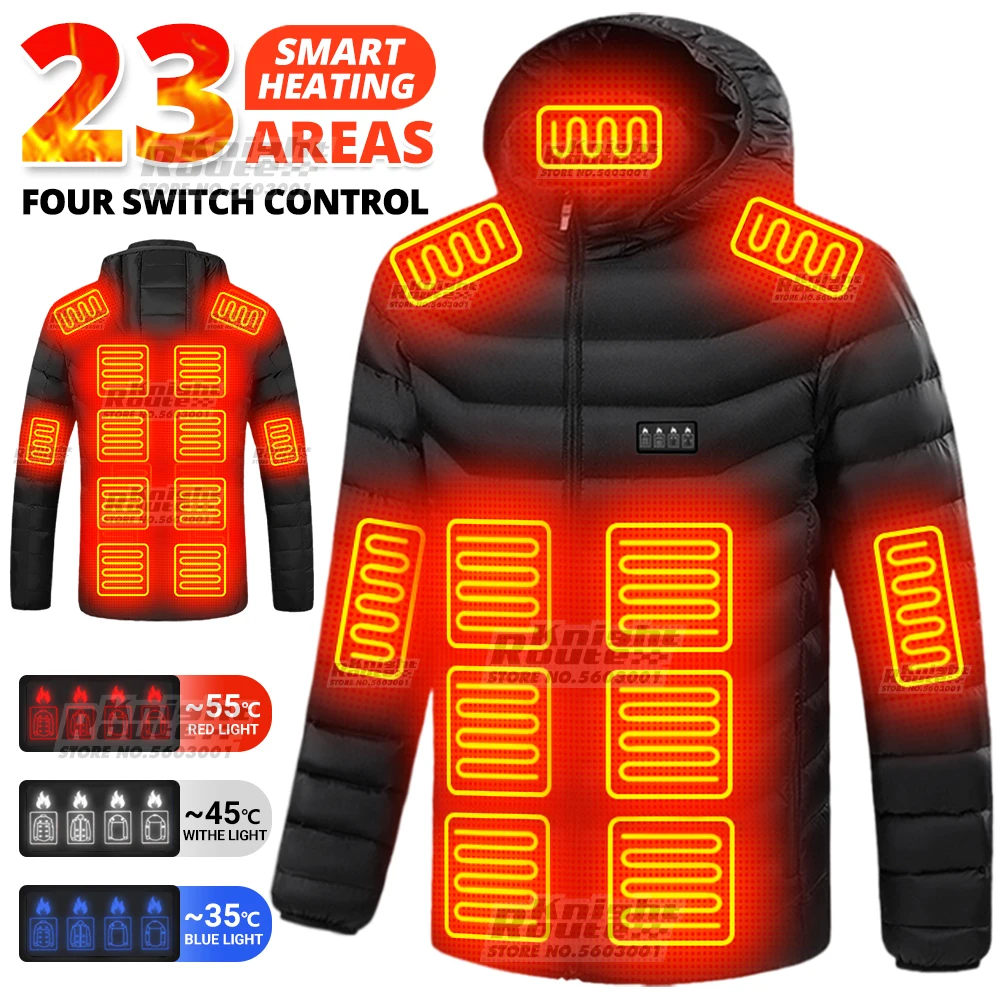 23 Areas Self Heating Jackets Men\'s Heating Jacket Women\'s Warm USB Heating Vest Heating Jacket Winter Fishing Camping Ski Warm