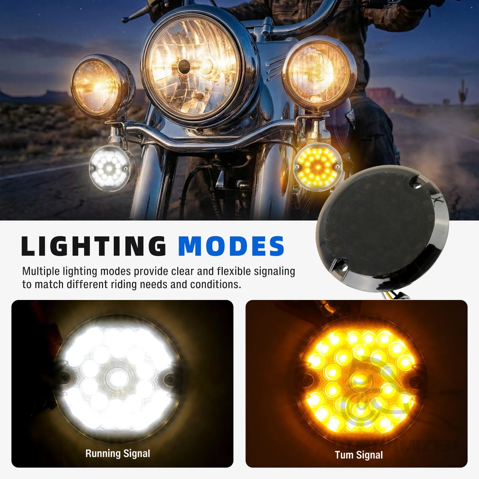 Luz LED 1157 para intermitentes de motocicleta con luz de marcha para Harley Road King Classic Ultra Classic Heritage Softail Classic