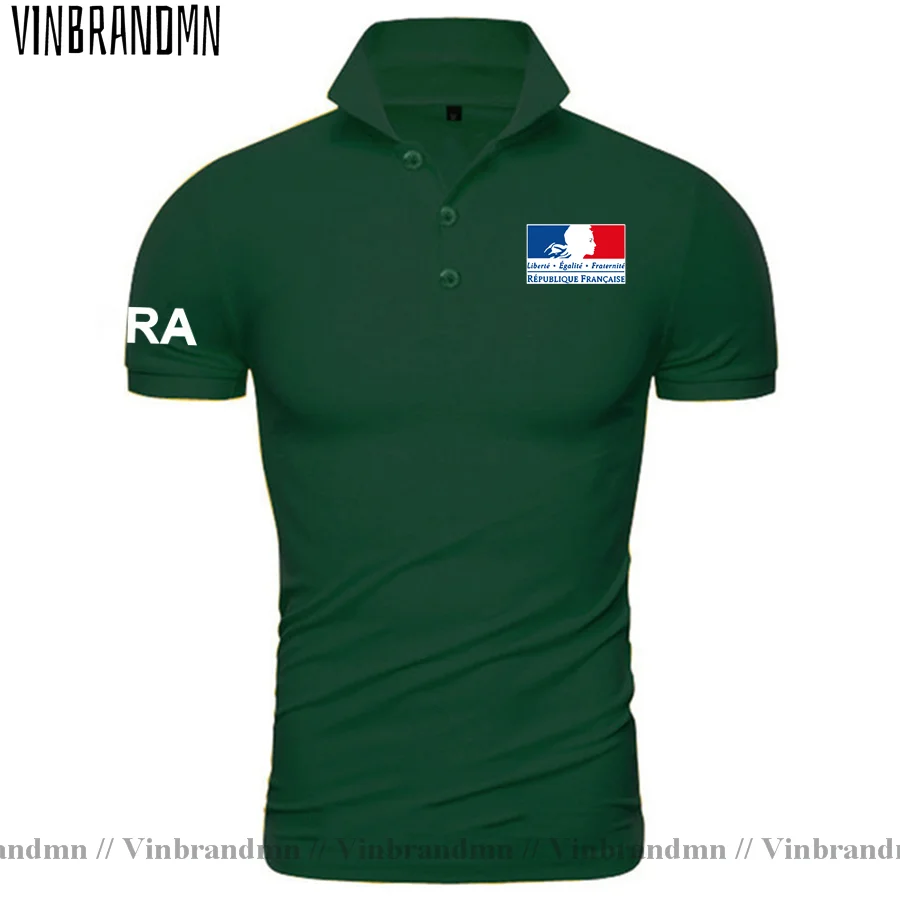 France French Republic FRA FR Polo Shirts Men Short Sleeve New Brand Shirt Country Flag Design 100% Cotton Polo Shirt Hot Sale