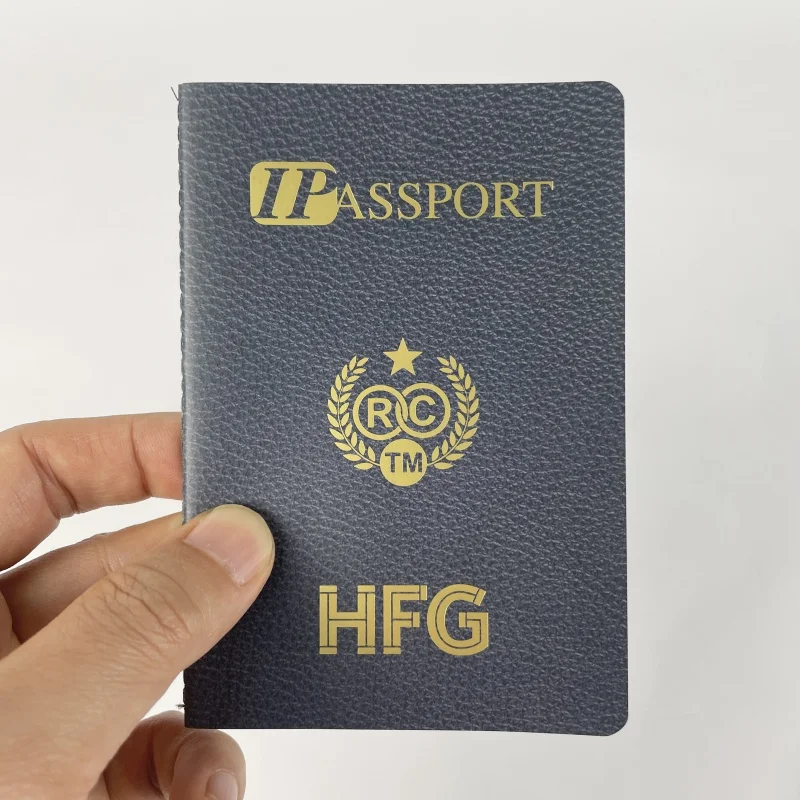 50 0.Zhang.Custom.Customized passport-style corporate brochure business promotion Innovative hot foil sewn binding recyclabl