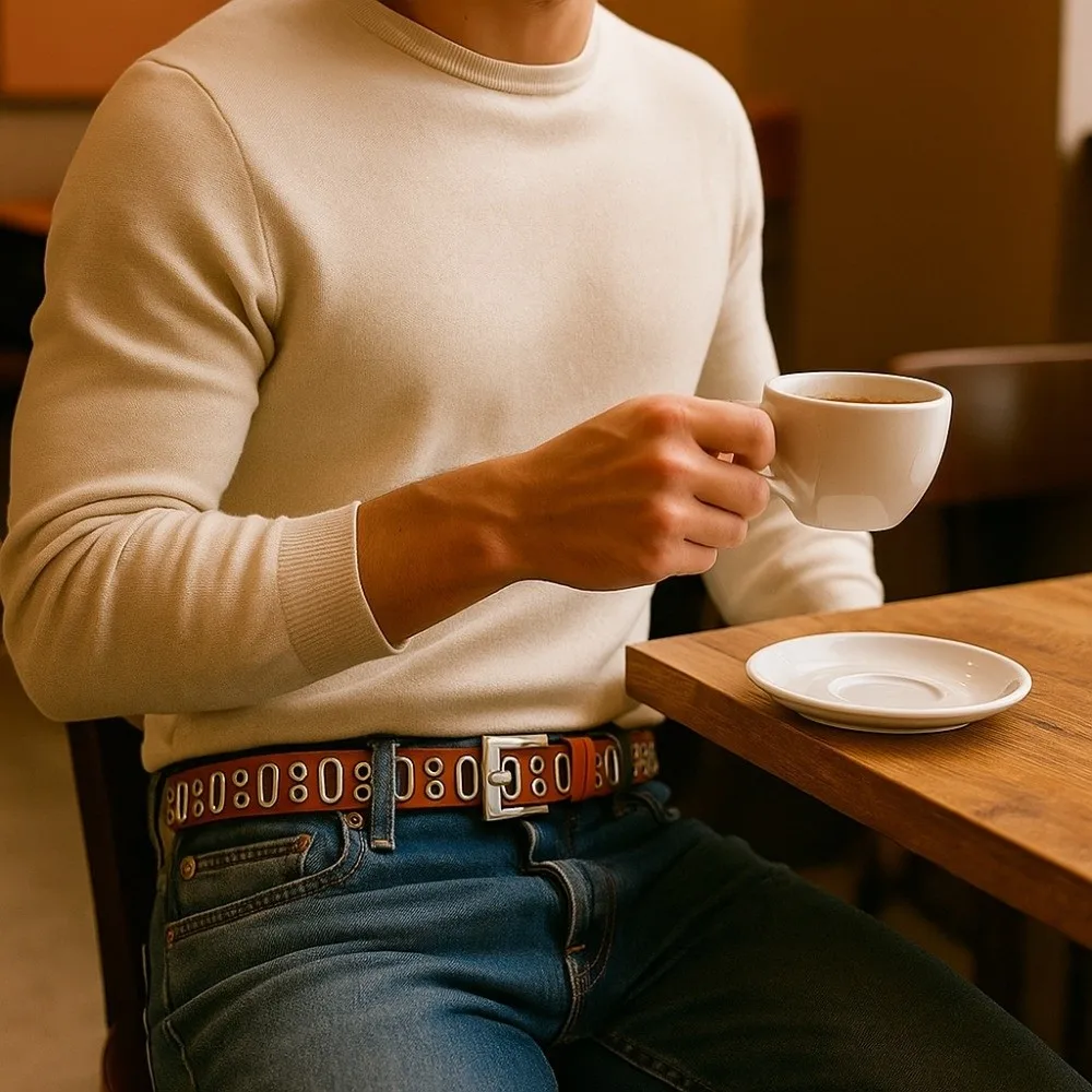 سبيكة مشبك البيضاوي حزام متعدد الفتحات خمر الجينز ديكور بولي Leather حزام من الجلد الهيب هوب رقيقة للجنسين حزام البضائع السراويل الملحقات