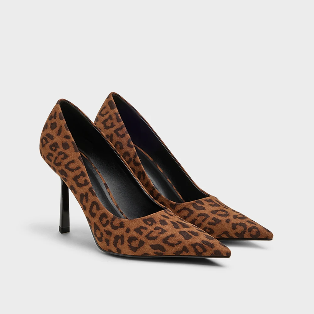 

FWRD Women's Leopard Print Suede Pointed-Toe High Heels, Comfortable for Party, Office & Daily Wear #FWRD000253