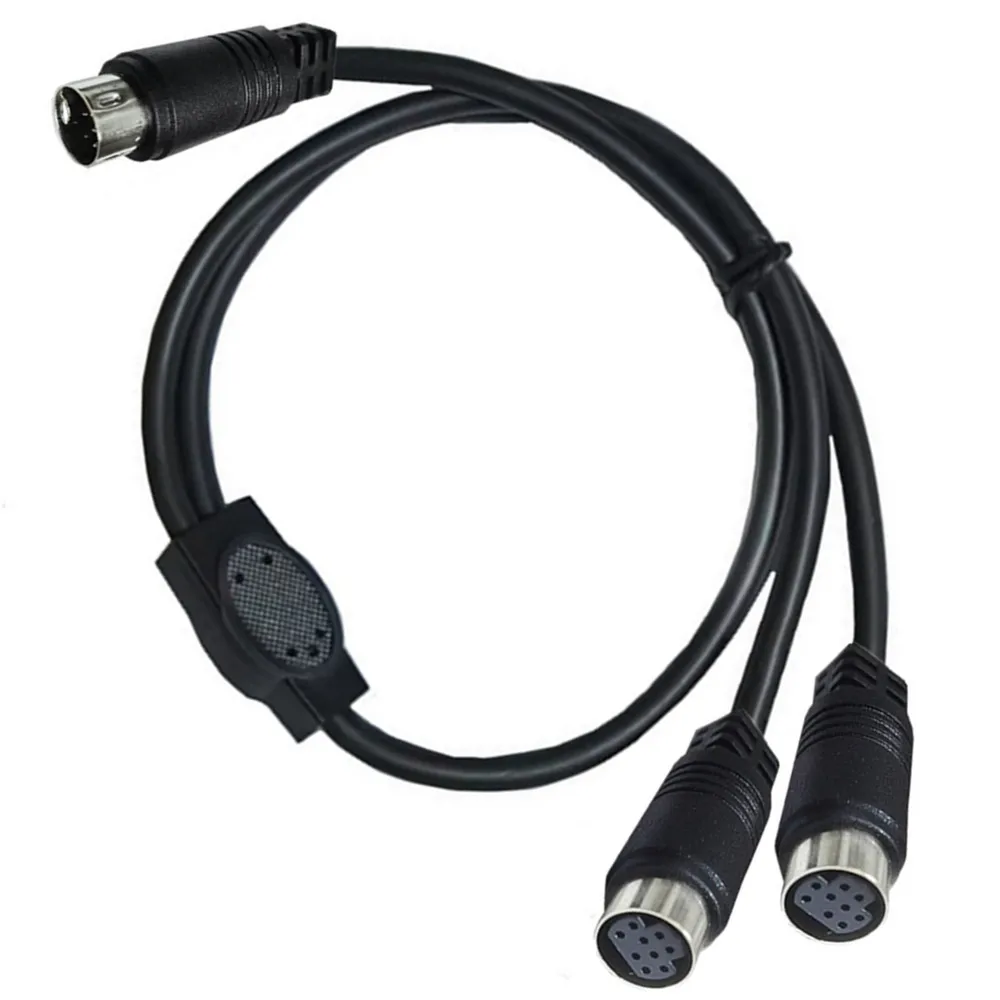 Mini DIN 9-Pin 1 Mal to 2 Female Splitter Y Adapter Cable mini din 9 core audio/video cable, S-video set-top box cable 0.5m 50cm