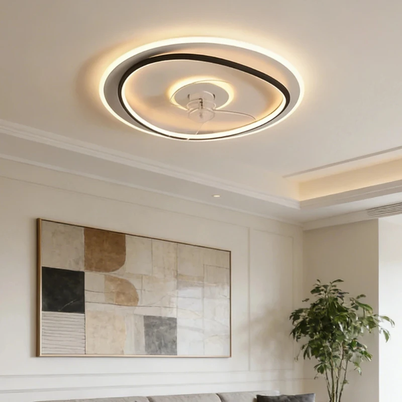 Remote Dimming At Level 6 Wind Speed Modern Household LED Fan Light Silent Bedroom Living Room Pendant Light