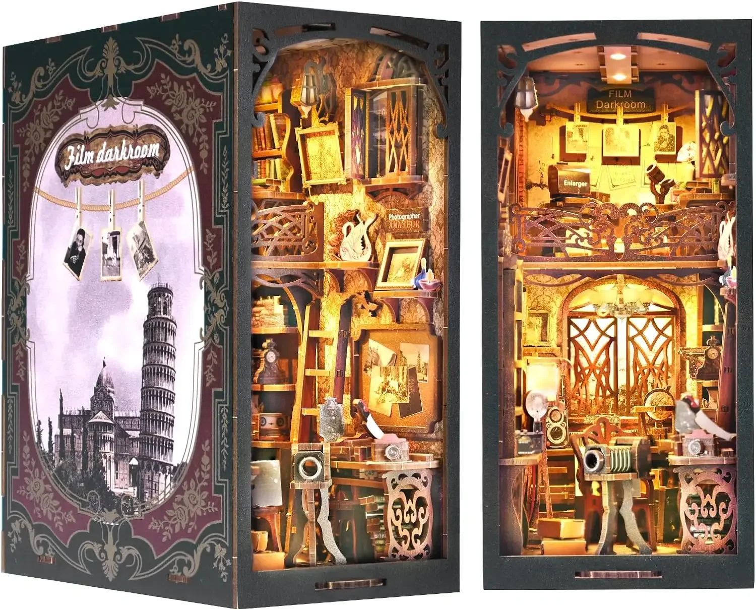 ATUBAN-Kit de coin de livre, bricolage, maison de courses, insertion d'étagère Booknook, puzzle en bois 3D, serre-livres pour livre, décor de chambre, maison modèle l'inventaire