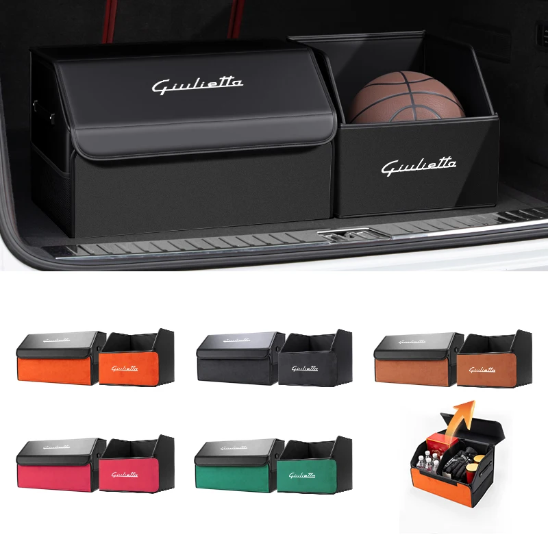 Car Trunk Organizer Box Large Capacity Tools Storage Case Accessories For Alfa Romeo 159 Giulietta Giulia 147 Mito 156 166 GT St