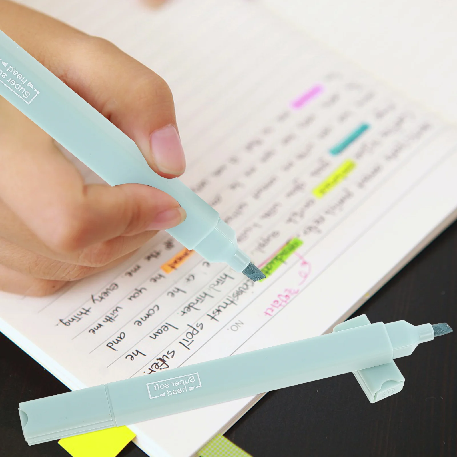 

12pcs Double Headed Highlighters School Office Supplies Fashion Markers Lightweight Compact Practical Writing Tools