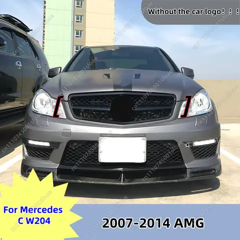 For Mercedes Benz C class W204 C250 C300 2007-2014 AMG Front Grille Honeycomb Mesh Tuning Gloss Black Racing Replacement Upgrade