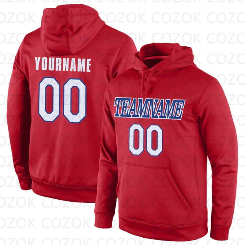 Customized Hoodies Red White Colour Jersey 3D Printed  Unisex Pullovers Hoodie Casual Sweatshirts