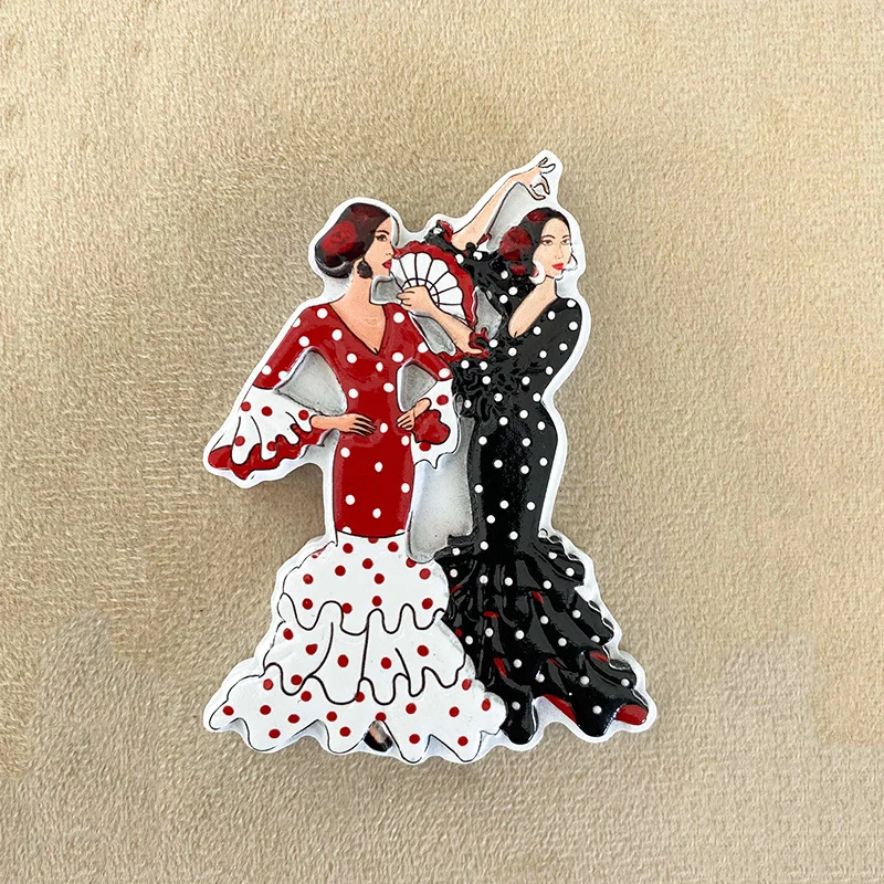 

3D Resin Fridge Magnet - Spanish Flamenco Dancers - Strong Magnet for Home Decor - Unique Gift Idea